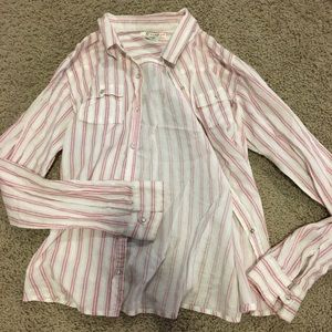 Pink Striped Button Up